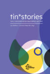 Das Cover von tin*stories. Es ist in den Pride Farben der trans, inter und nichtbinären Menschen gestaltet.