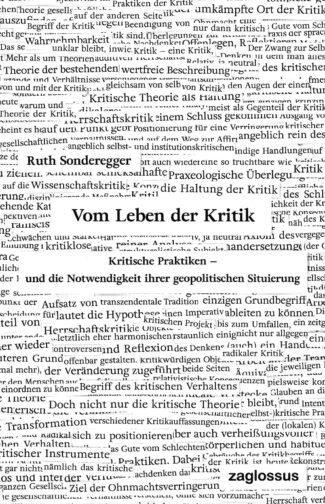Cover von "vom Leben der Kritik", eine Collage aus Satzzeilen